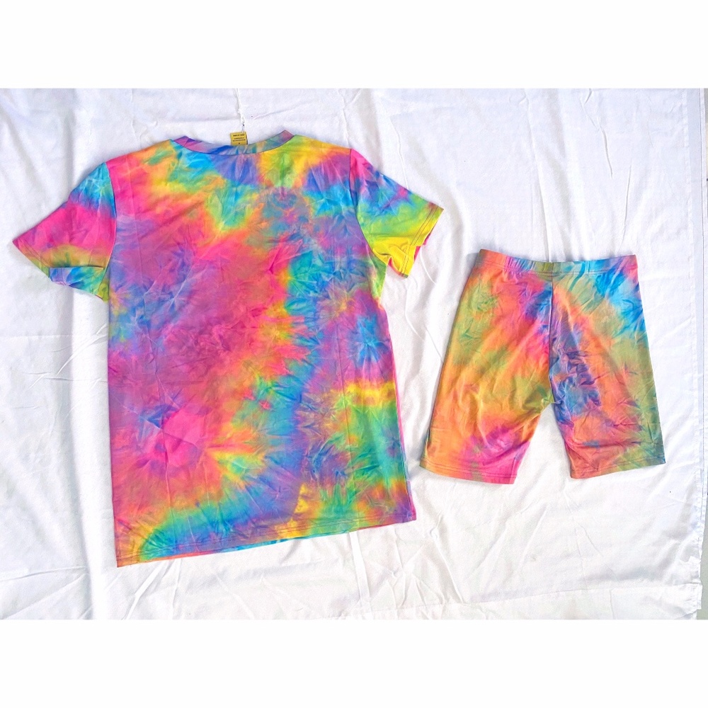 Rainbow Tie dye top and Short SET